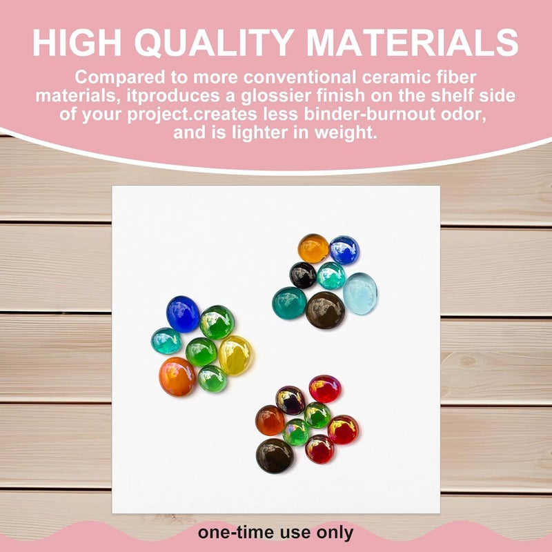 Tujoe 15 Sheets 20''x20'' Thinfire Kiln Shelf Paper Thin Fire Kiln Shelf Paper for Glass Fusing for Smooth Surface Glass Fusing Supplies DIY Crafts - Image 3